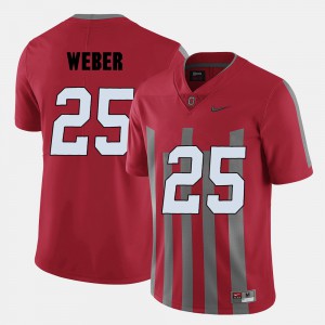 Ohio State #25 Mens Mike Weber Jersey Red College Football High School 595394-836