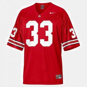 Buckeye #33 For Men Pete Johnson Jersey Red Official College Football 332511-648