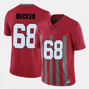Buckeye #68 Mens Taylor Decker Jersey Red High School College Football 455065-729