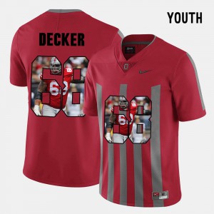 Ohio State Buckeye #68 Youth Taylor Decker Jersey Red University Pictorial Fashion 307405-127