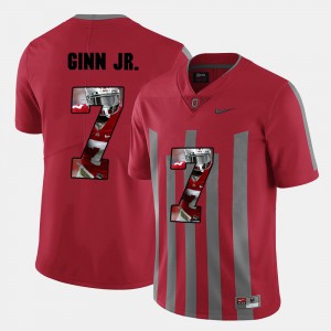 Buckeye #7 For Men Ted Ginn Jr. Jersey Red Stitch Pictorial Fashion 676225-586