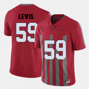 Buckeyes #59 For Men's Tyquan Lewis Jersey Red College Football Player 778296-337