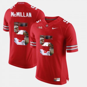 Ohio State Buckeyes #5 Men Raekwon McMillan Jersey Scarlet Pictorial Fashion Stitched 883568-832