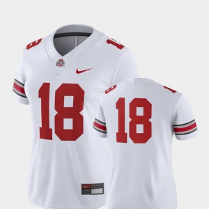 Ohio State Buckeyes #18 For Women Jersey White Embroidery College Football 2018 Game 288272-243