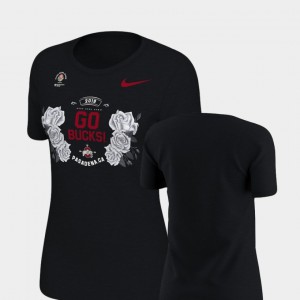 Buckeye Ladies T-Shirt Black Stitched 2019 Rose Bowl Bound Verbiage 201617-977