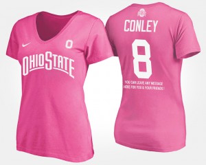 Ohio State Buckeyes #8 Ladies Gareon Conley T-Shirt Pink Alumni With Message 516857-113
