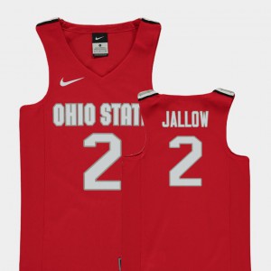 Buckeye #2 Youth Musa Jallow Jersey Red College Basketball Replica Player 702378-572